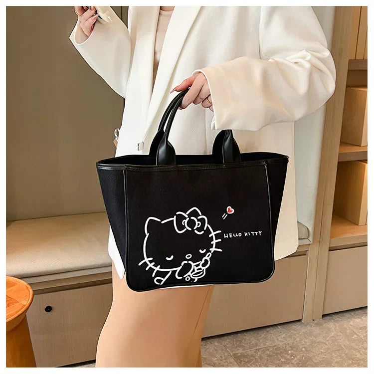 Sanrio Hello Kitty New Portable Toiletry Cosmetic Large Capacity Lunch Box Tote Women's Shoulder Bag