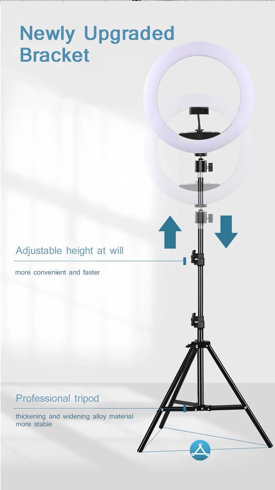 12in 30cm Selfie Ring Light RGB Tripod Phone Stand Holder Photography RingLight Circle Fill Light Led Color Lamp Trepied Makeup