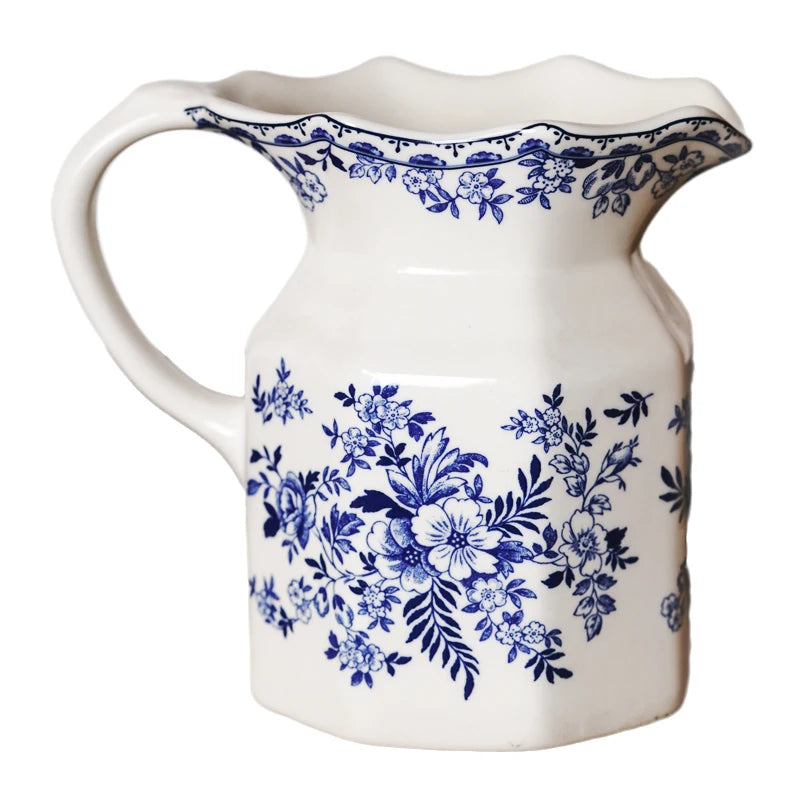 Water Pitcher Retro Thickened Ceramic Underglaze Tableware Milk Bottle Kitchenware Storage Jar Vase New Chinese Style Medium 1Pc
