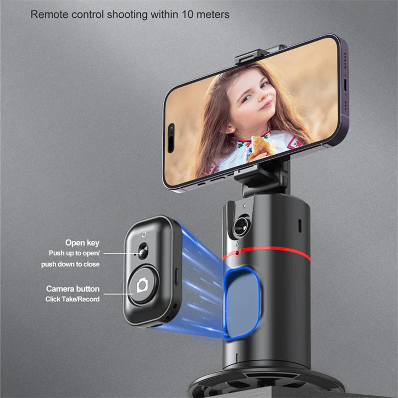 FANGTUOSI Stabilizer Smart Facial Tracking with Removable Fill Light Phone Stand Wireless Selfie Stick Tripod for Live Streaming
