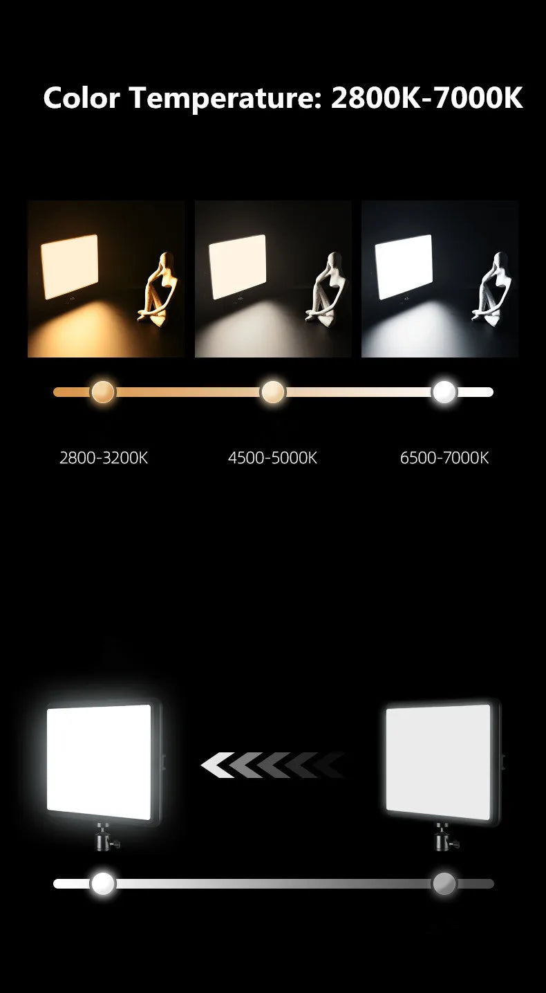 8/12 Inch LED Photography Video Light Panel Lighting Photo Studio Lamp Kit For Shoot Live Streaming Youbube With Tripod Stand