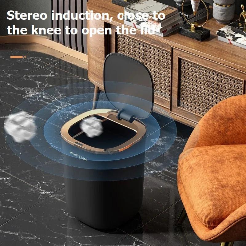 Automatic Sensor Trash Can 12L High Capacity Wastebasket Bathroom Smart Trash Can Kitchen Baskets Toilet Recycle Bin Home