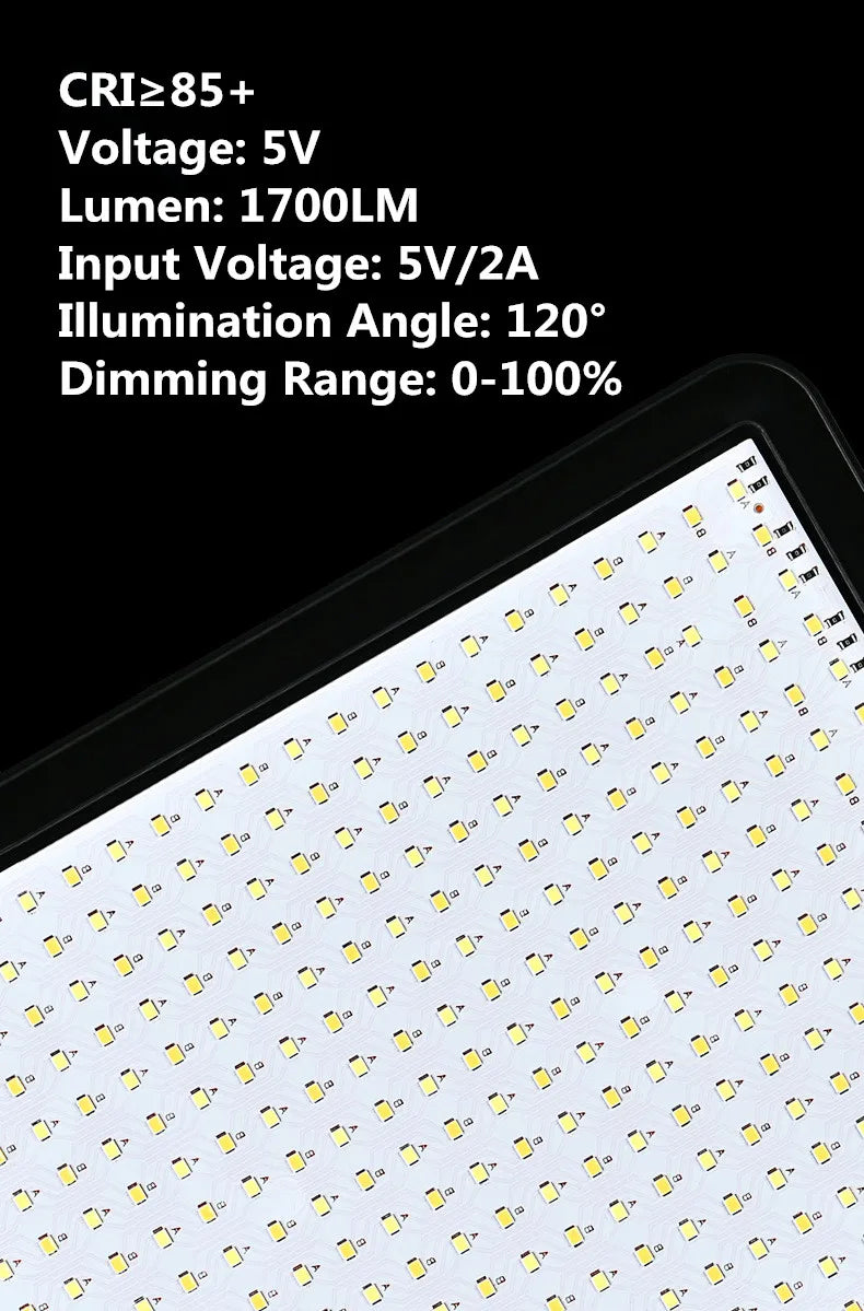 8/12 Inch LED Photography Video Light Panel Lighting Photo Studio Lamp Kit For Shoot Live Streaming Youbube With Tripod Stand