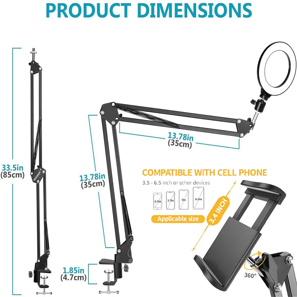 12in 30cm Selfie Ring Light RGB Tripod Phone Stand Holder Photography RingLight Circle Fill Light Led Color Lamp Trepied Makeup