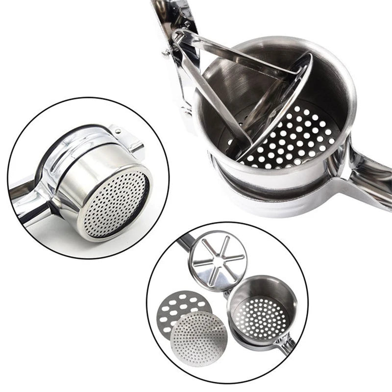 Potato Mashers Ricers Kitchen Cooking Tools Stainless Steel Pressure Mud Puree Vegetable Fruit Press Maker Garlic Presser