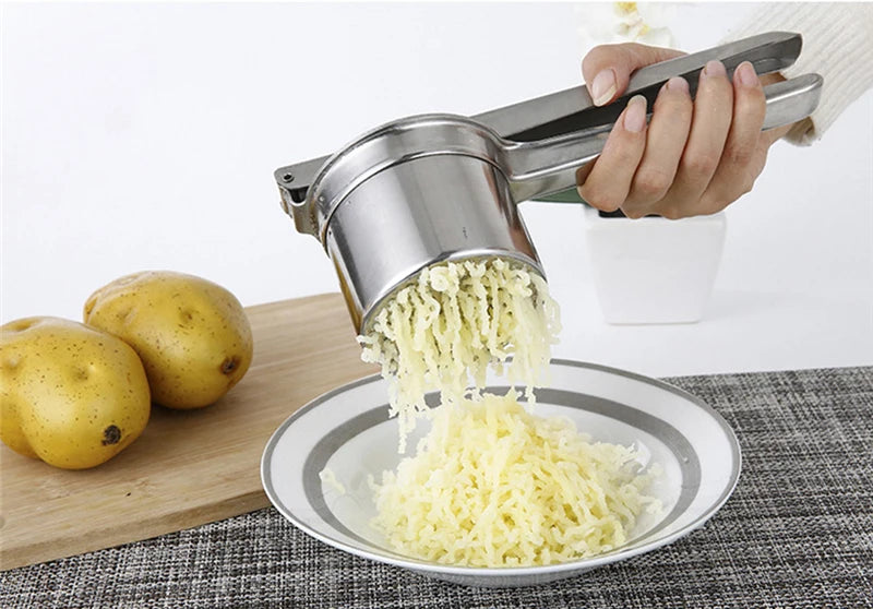 Potato Mashers Ricers Kitchen Cooking Tools Stainless Steel Pressure Mud Puree Vegetable Fruit Press Maker Garlic Presser