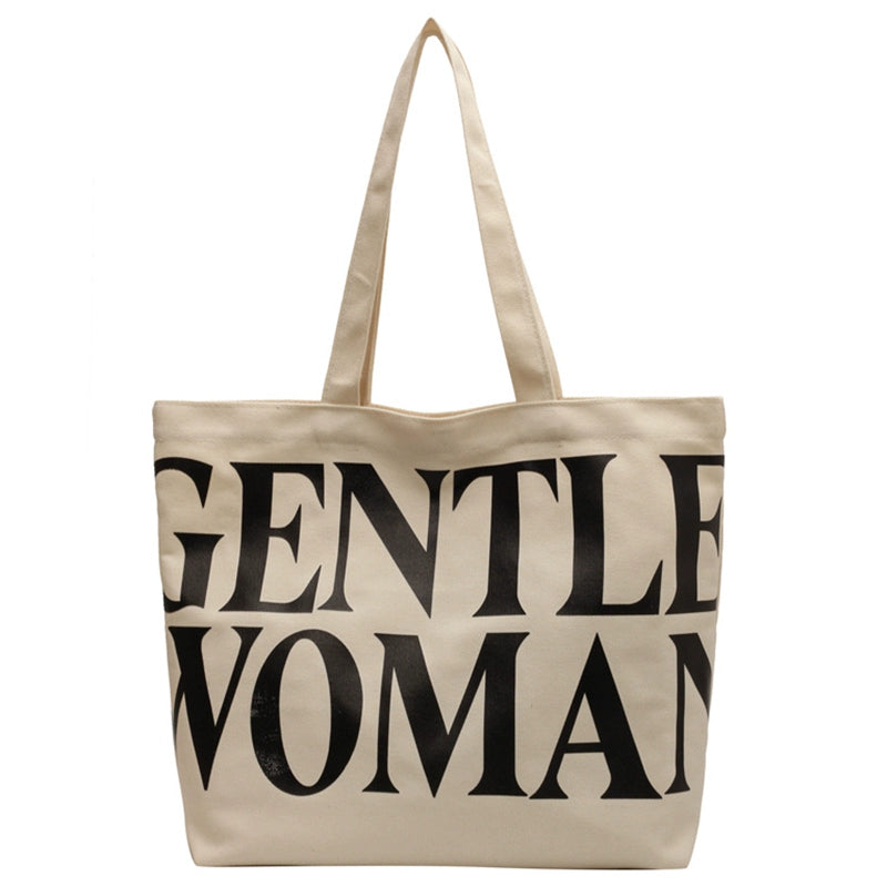 Letter Online Influencer Fashion One Shoulder out Canvas Bag