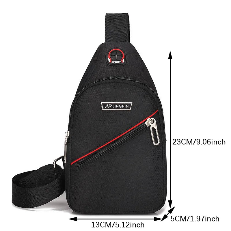 Male Fashion New Mens Mini Nylon Chest Bag Ultralight Cross Body  Earphone Hole Bags Waterproof Casual Small Male Shoulder Bag