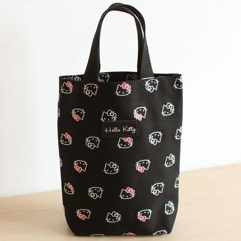 Creative Sanrio Hello Kitty Handbags Hello Kitty Y2K Canvas Bags Water Cup Bags Cute Tote Bucket Shaped Portable Bento Bag