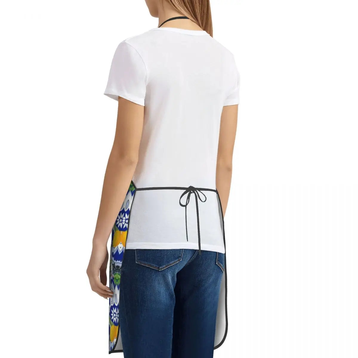 Unisex Sicilian Summer Fruit Lemon Citrus Tiles Kitchen Chef Cooking Baking Apron Men Women Tablier Cuisine for Painting