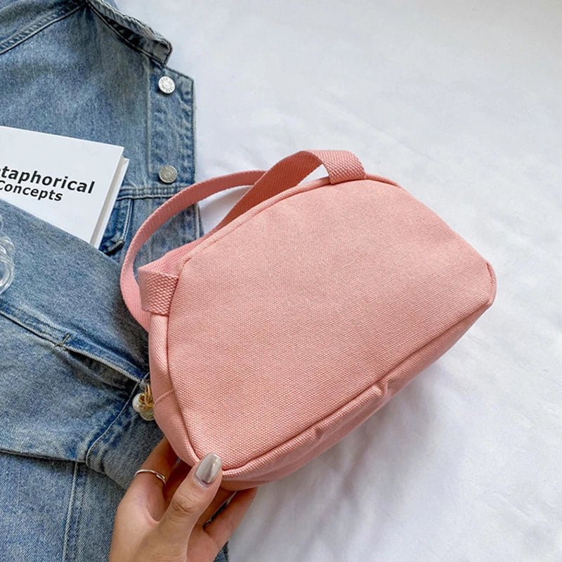 Sanrio Handbag Canvas Bag Kawaii Hello Kitty My Melody Cartoon Cute Tote Bag Soft Cosmetic Bag Makeup Women'S Gift