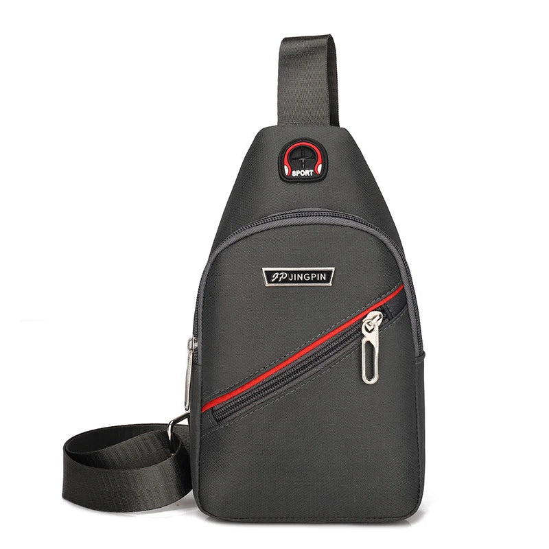 Male Fashion New Mens Mini Nylon Chest Bag Ultralight Cross Body  Earphone Hole Bags Waterproof Casual Small Male Shoulder Bag
