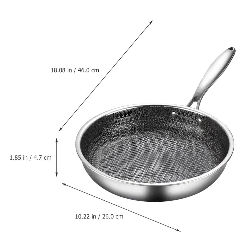 Stainless Steel Wok Non Stick Honeycomb Double Sided Stir-fry Pan Non-stick Cookware Cooker Nonstick Frying for Eggs