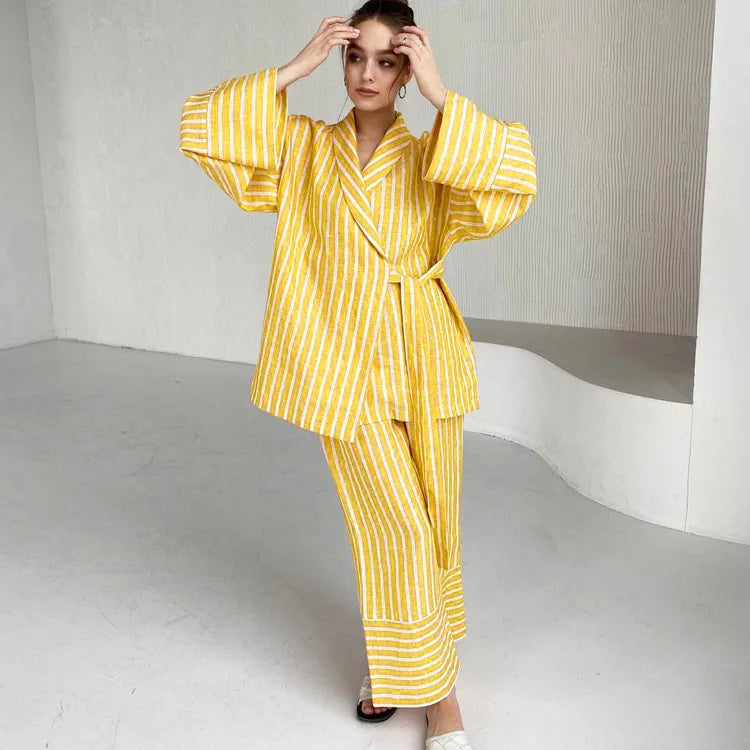 Print Long Lace-up Maxi Dress Spring Summer Nightgown Long Sleeve Kimono For Women Bathrobe Gown Sexy Home Robe Loungewear 2023