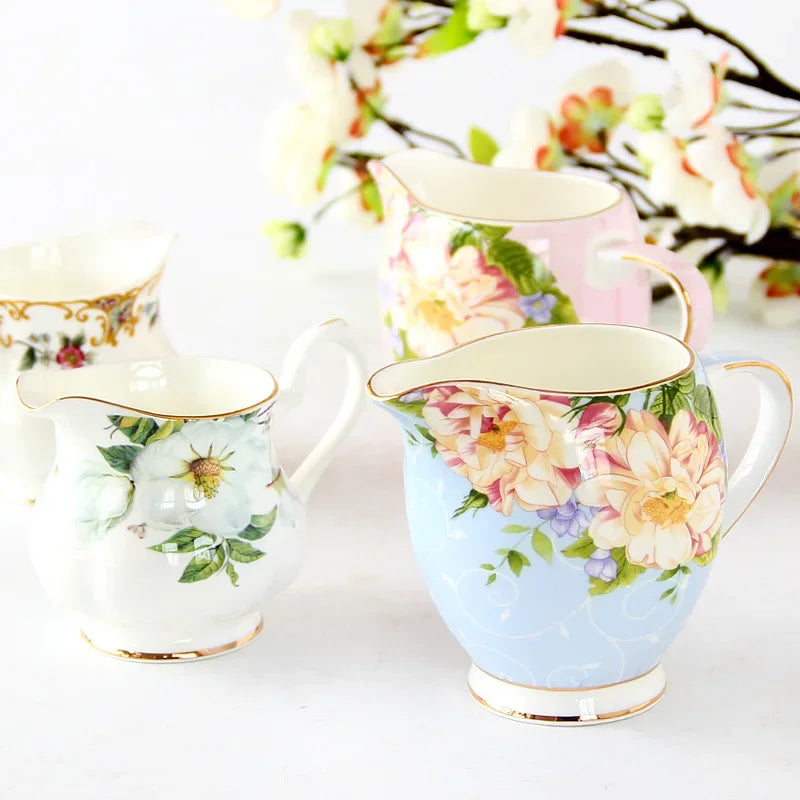 European Style Coffee Set Bone China Milk Pitcher Fashion Household Ceramic Milk Coffee Tea Jug Service Cup