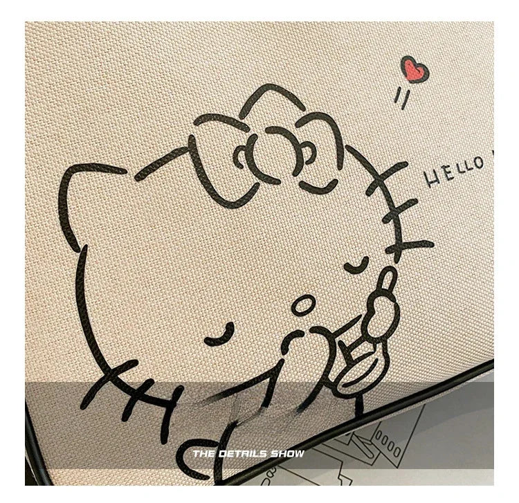 Sanrio Hello Kitty New Portable Toiletry  Cosmetic  Large Capacity Lunch Box Tote  Women's  Shoulder Bag