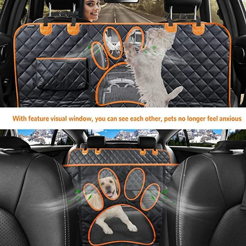 Dog Car Seat Cover Waterproof Pet Travel Dog Carriers Hammock Rear Back Seat Safety Protector Mat For Small Medium Large Dogs