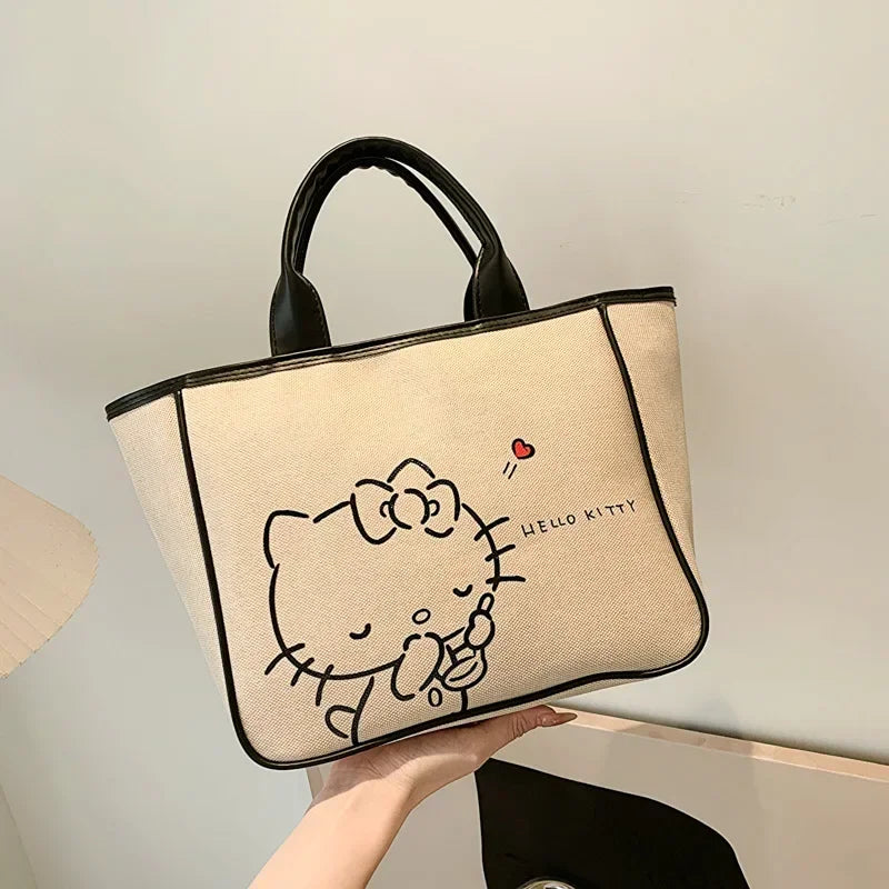 Sanrio Hello Kitty New Portable Toiletry  Cosmetic  Large Capacity Lunch Box Tote  Women's  Shoulder Bag