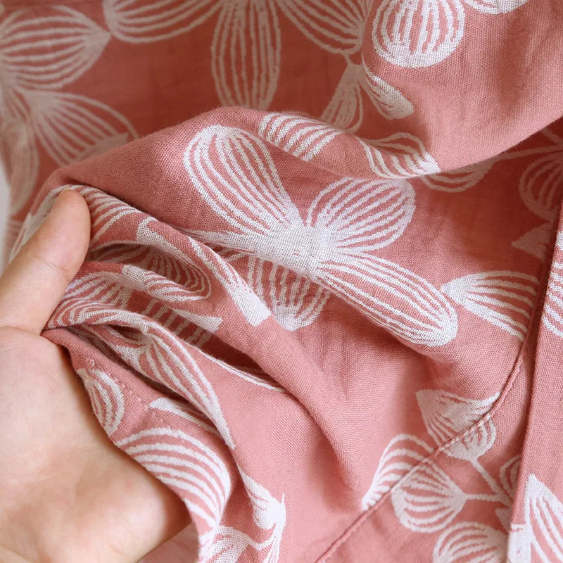 2024 Japanese Kimono Women's New 100% Cotton Loose Bathrobe Lace up Kimono Bathrobe Sweat Steaming Gown Pajama Ladies Sleepwear