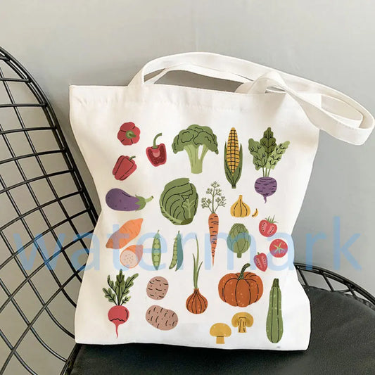 Mushroom Aesthetic Totes Farmers Bag Garden Tote Bag Cute Vegetable Tote Bag Grocery Bag Veggie Market Bag Cottagecore Clothing