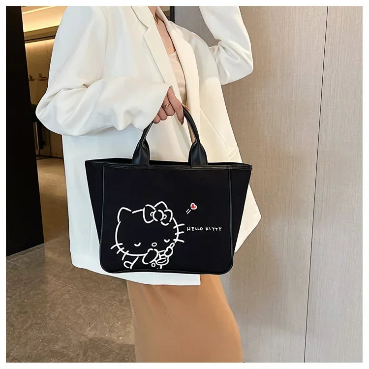 Sanrio Hello Kitty New Portable Toiletry  Cosmetic  Large Capacity Lunch Box Tote  Women's  Shoulder Bag