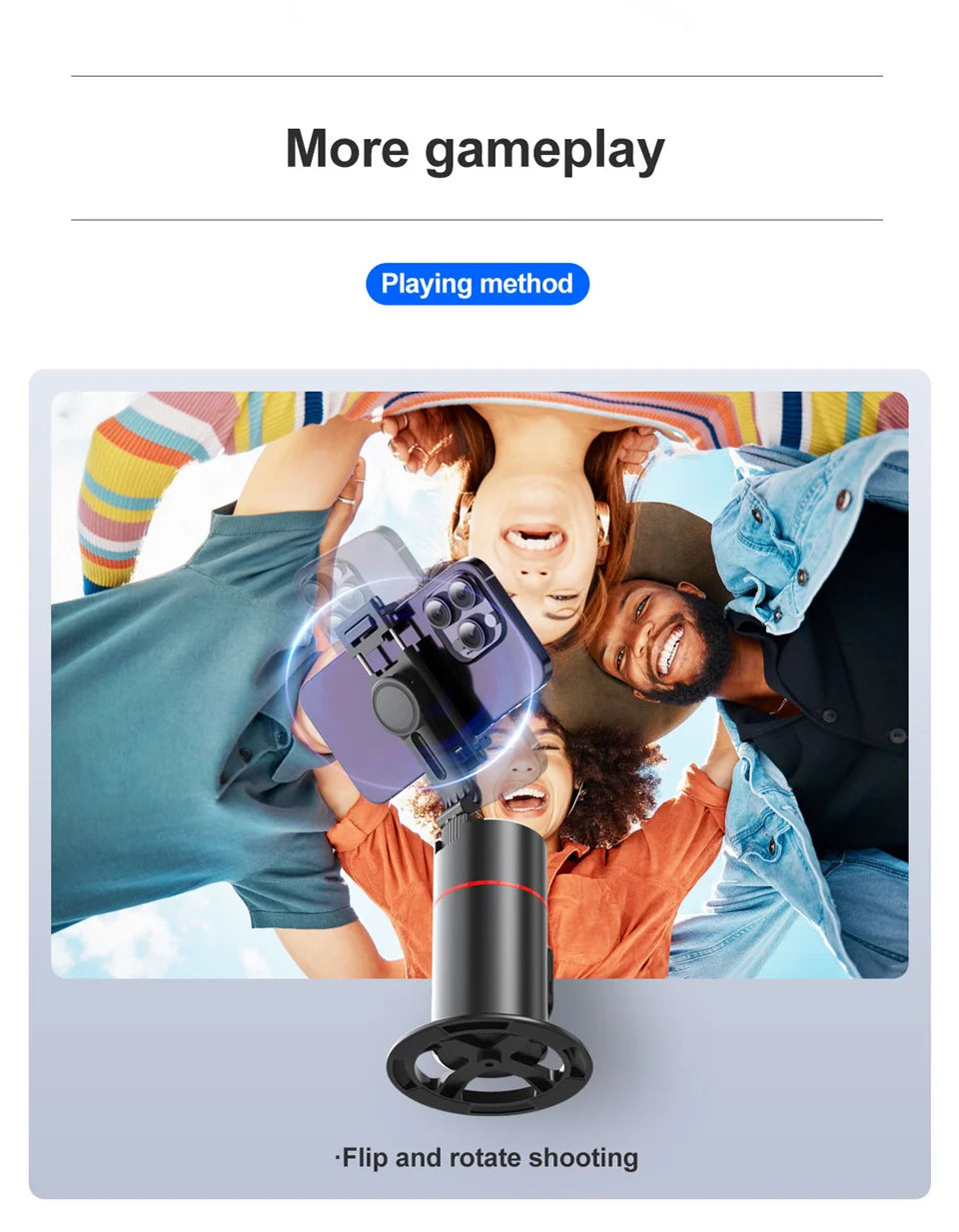 FANGTUOSI Stabilizer Smart Facial Tracking with Removable Fill Light Phone Stand Wireless Selfie Stick Tripod for Live Streaming