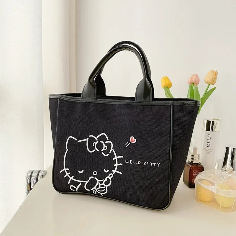 Sanrio Hello Kitty New Portable Toiletry  Cosmetic  Large Capacity Lunch Box Tote  Women's  Shoulder Bag
