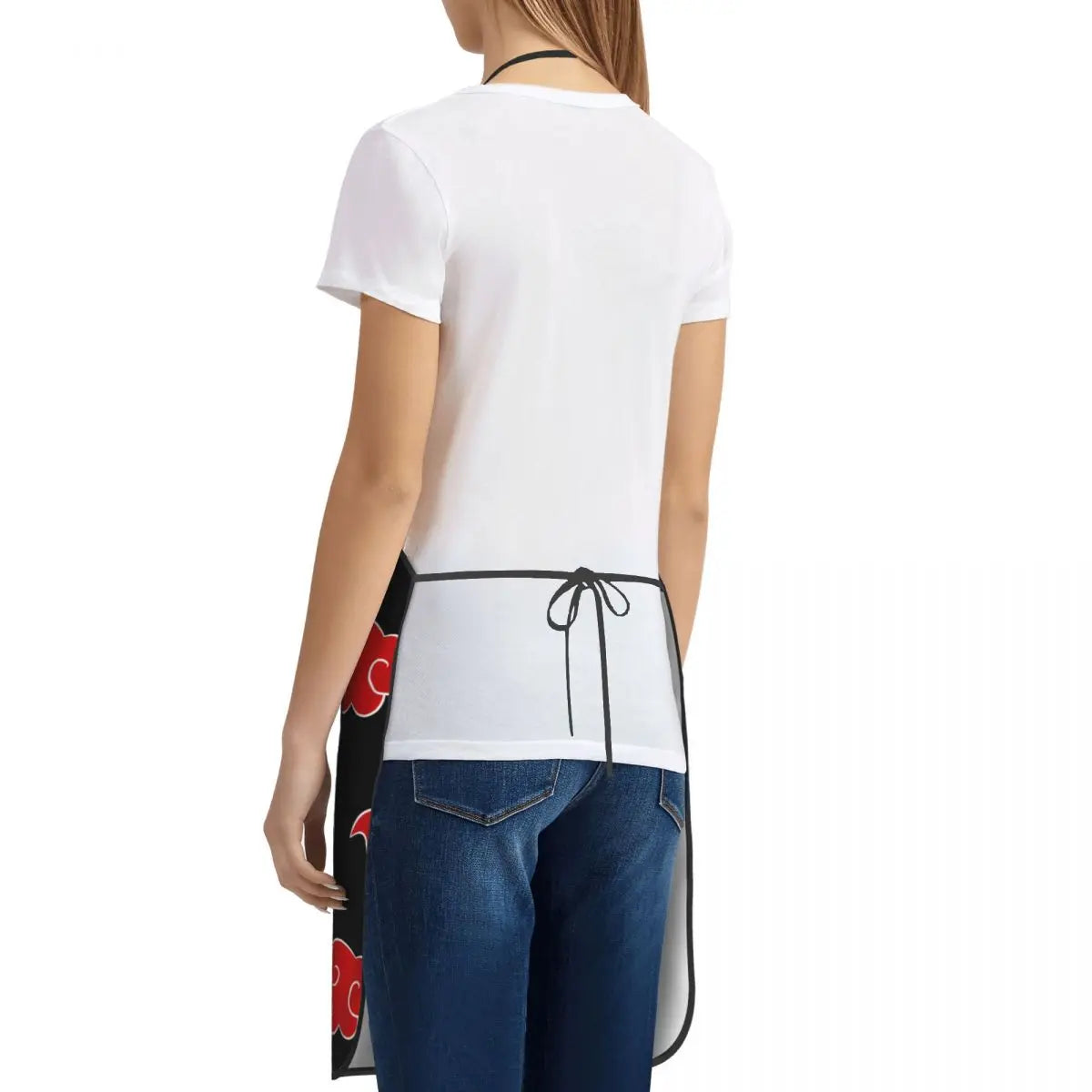 Bib Akatsuki Red Cloud Sign Cosplay Aprons  Unisex Adult Chef Kitchen Cooking Anime Japanese Ninja Tablier Cuisine Painting