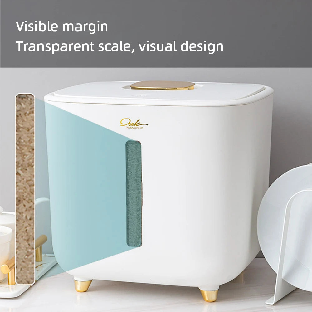 Moisture Proof Insect Proof Rice Box 5/10KG Grain Sealed Jar Kitchen Container Bucket Storage Pet Dog Food Box with Bullet Lid