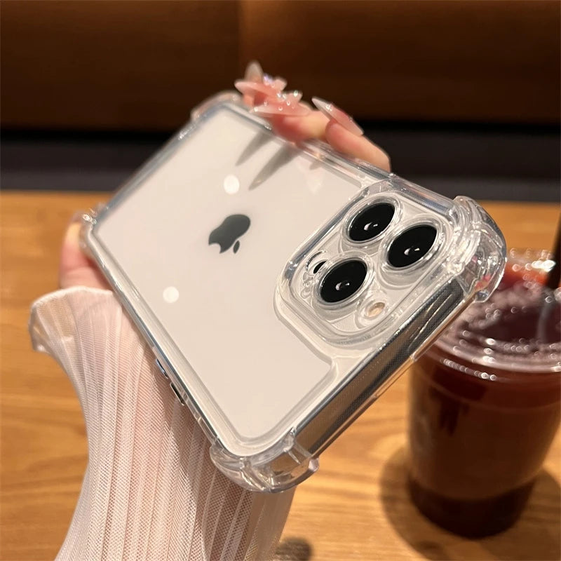 Luxury Shockproof Transparent Case For iPhone 14 13 12 11 Pro Max X Xs XR Max 7 8 Plus 7 Bumper Cases Cover