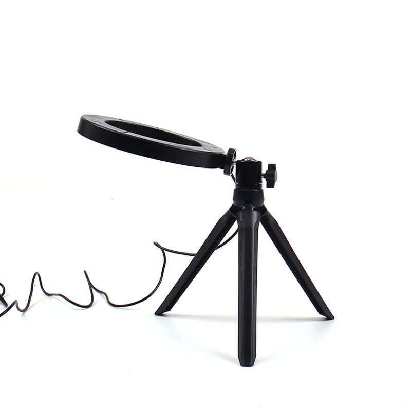 LED Selfie Ring Light 3 modes Dimmable Photography Lamp with 50cm Tripod Remote control for Tiktok Video Live Makeup Fill Light