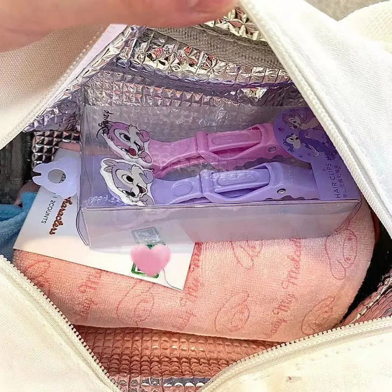 Sanrio Hello Kitty Tote Bag Women's Canvas Cartoon Large Capacity New Kt Cat Portable Shopping Bag Girls Birthday Holiday Gift