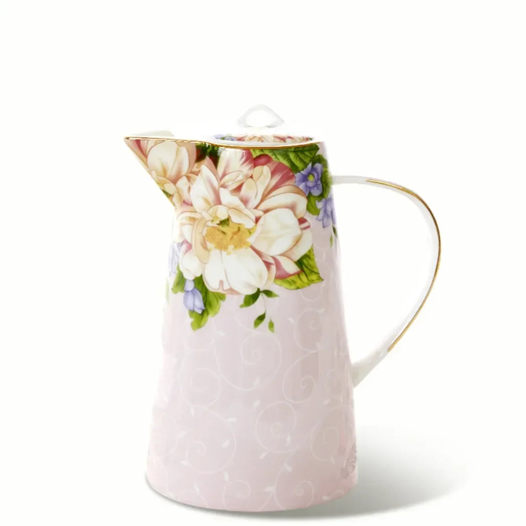 Cold Water Pot Household Ceramic Teapot Bone China Coffee Pitcher Flower Tea Juice Jug European Style Heat-Resisting Water Ware