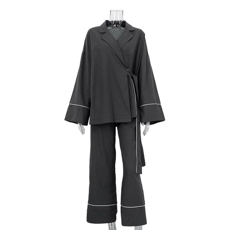 Print Long Lace-up Maxi Dress Spring Summer Nightgown Long Sleeve Kimono For Women Bathrobe Gown Sexy Home Robe Loungewear 2023