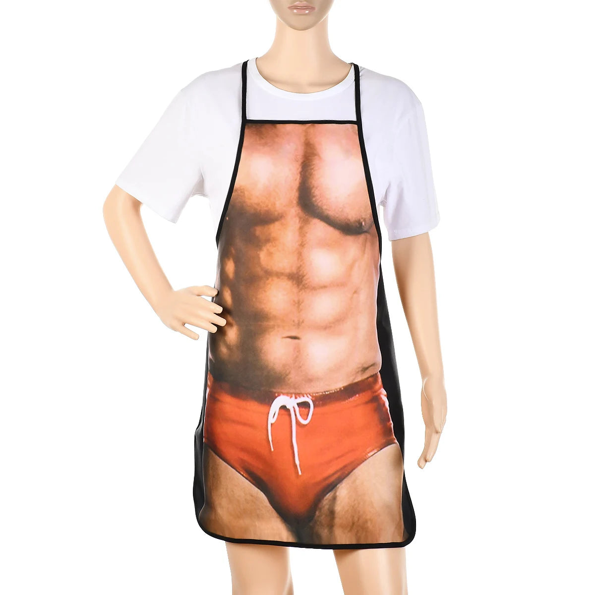 Tirain Sexy Apron Novelty Muscle Man Kitchen Cooking Grilling Apron Funny Creative Thanksgiving Christmas Gift for Men Boyfriend