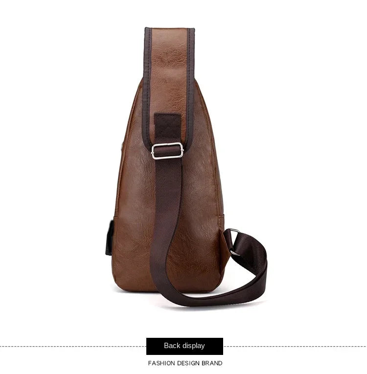 2024 Men's USB Charging Men's Chest for Custom PU PVC Shoulder Bag Diagonal Package Messenger Travel Bag Cross Body Bags