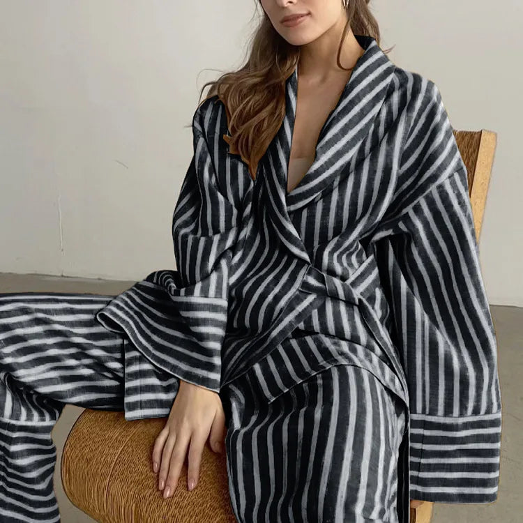 Print Long Lace-up Maxi Dress Spring Summer Nightgown Long Sleeve Kimono For Women Bathrobe Gown Sexy Home Robe Loungewear 2023