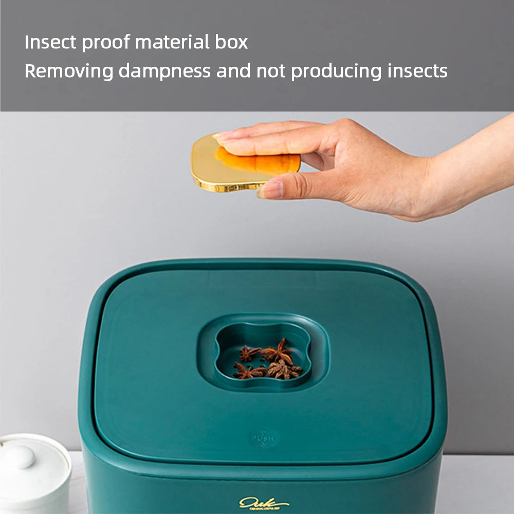 Moisture Proof Insect Proof Rice Box 5/10KG Grain Sealed Jar Kitchen Container Bucket Storage Pet Dog Food Box with Bullet Lid
