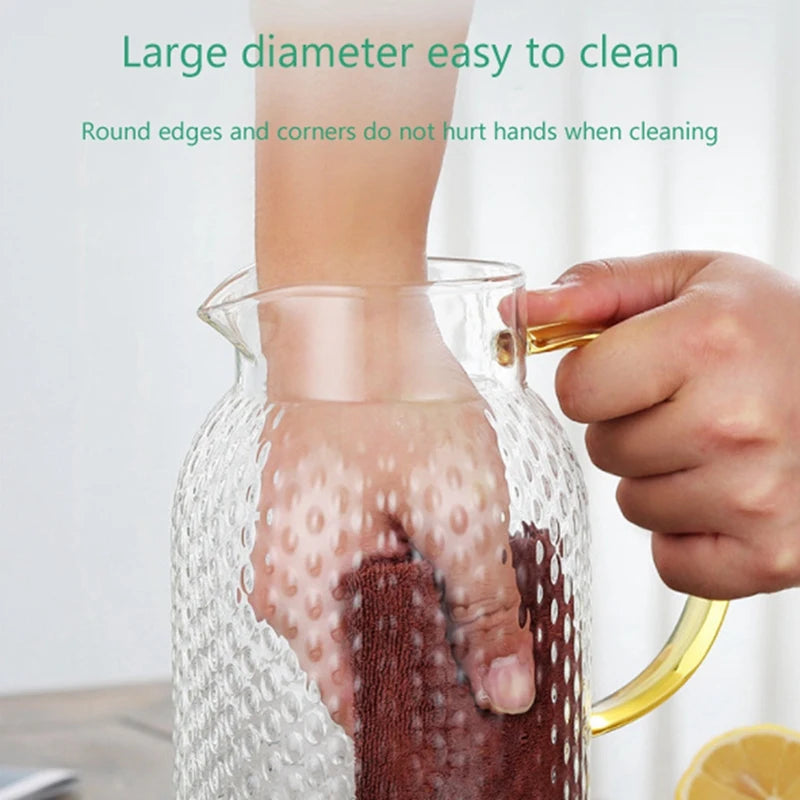 Water Jug, 1.9L Glass Jug, Water Jug For Fridge, Jug With Lid, Heat Resistant Pitcher, Glass Water Jug For Cold Or Hot