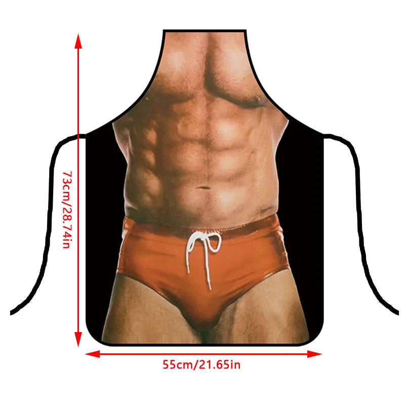 Creative Cotton Women Apron Funny Novelty Women Sexy Kitchen Apron Naked Men Women Sexy Rude Cheeky Cooking Bbq Party Man Apron