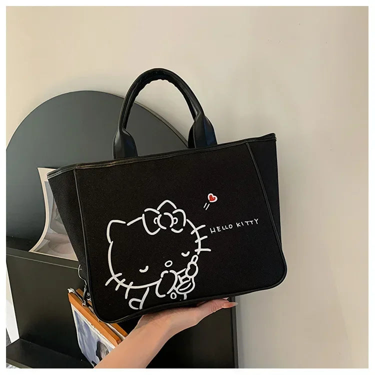 Sanrio Hello Kitty New Portable Toiletry  Cosmetic  Large Capacity Lunch Box Tote  Women's  Shoulder Bag