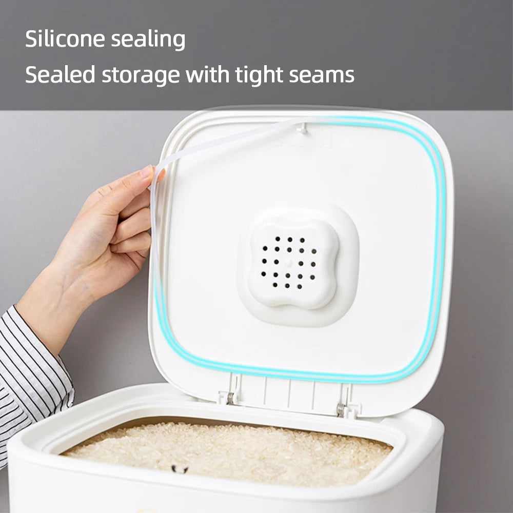 Moisture Proof Insect Proof Rice Box 5/10KG Grain Sealed Jar Kitchen Container Bucket Storage Pet Dog Food Box with Bullet Lid