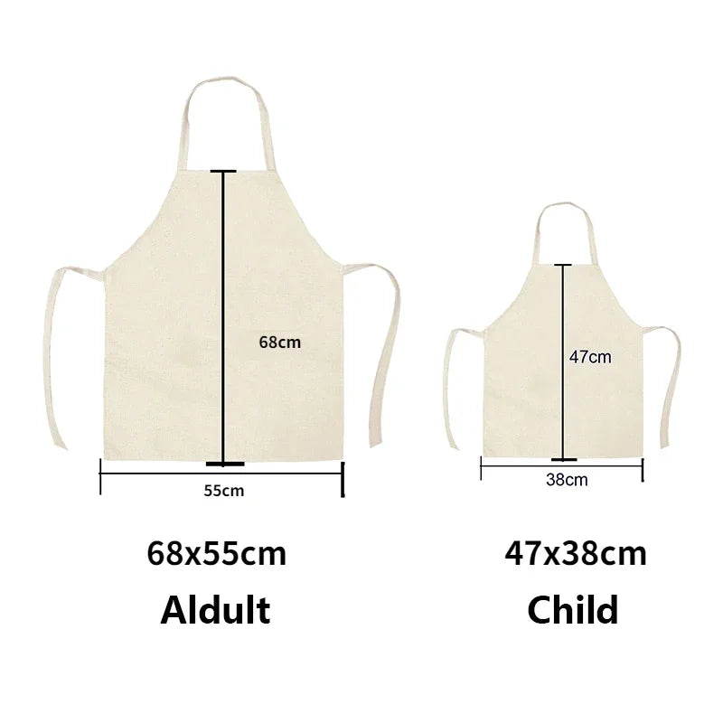 1pc Linen Apron Dinner Bib Kitchen Cooking Baking BBQ Stain Resistant Apron Home Cleaning Accessories