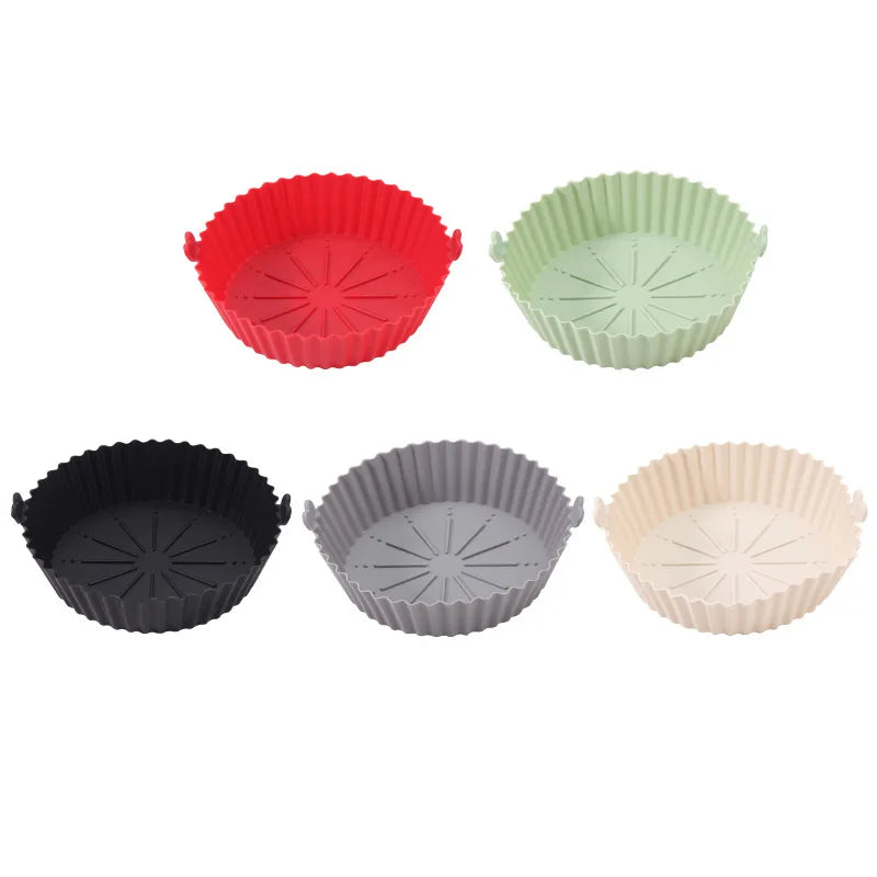 Silicone Air Fryer Baking Tray Reusable silicone baking basket Grill Pan food-grade safe non-stick fryers ovens microwave oven