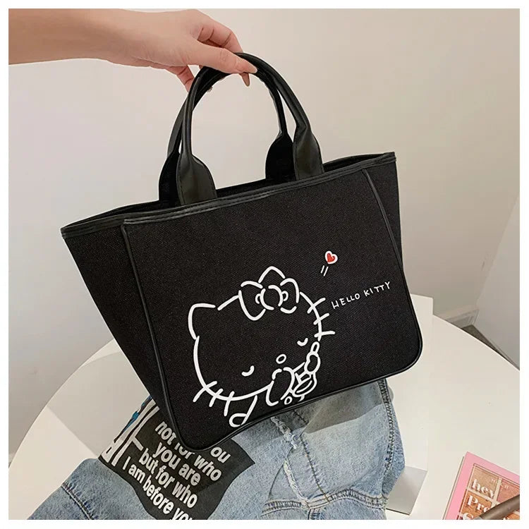 Sanrio Hello Kitty New Portable Toiletry  Cosmetic  Large Capacity Lunch Box Tote  Women's  Shoulder Bag