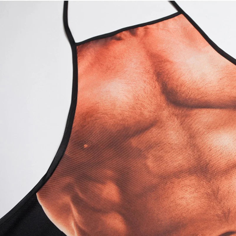 Tirain Sexy Apron Novelty Muscle Man Kitchen Cooking Grilling Apron Funny Creative Thanksgiving Christmas Gift for Men Boyfriend