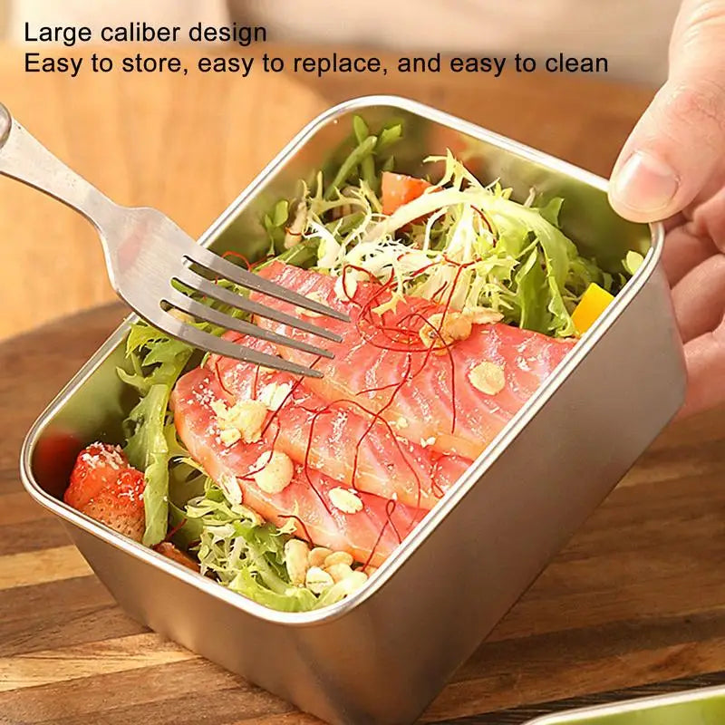 Stainless Steel Fresh Keeping Box Airtight Food Storage Container With Lid  Lunch Bento Food Box Outdoor Picnic Camping Tool